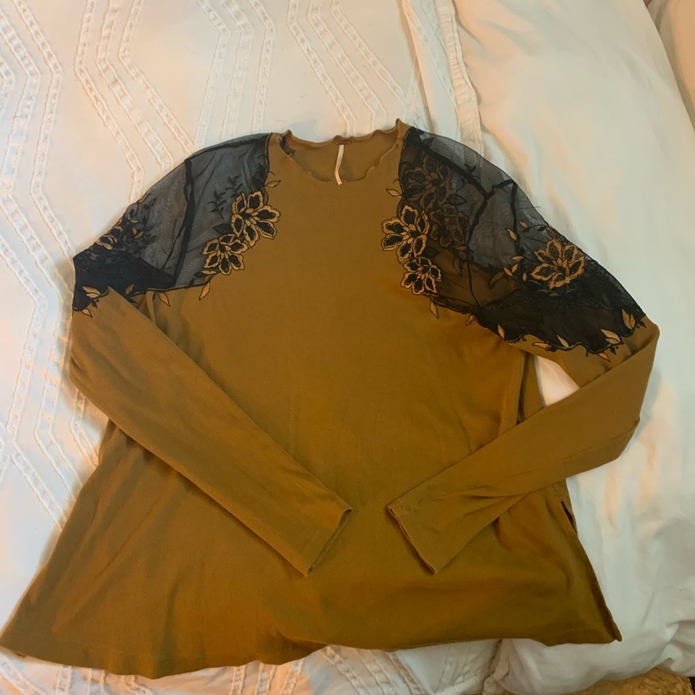 Free people knit and lace top